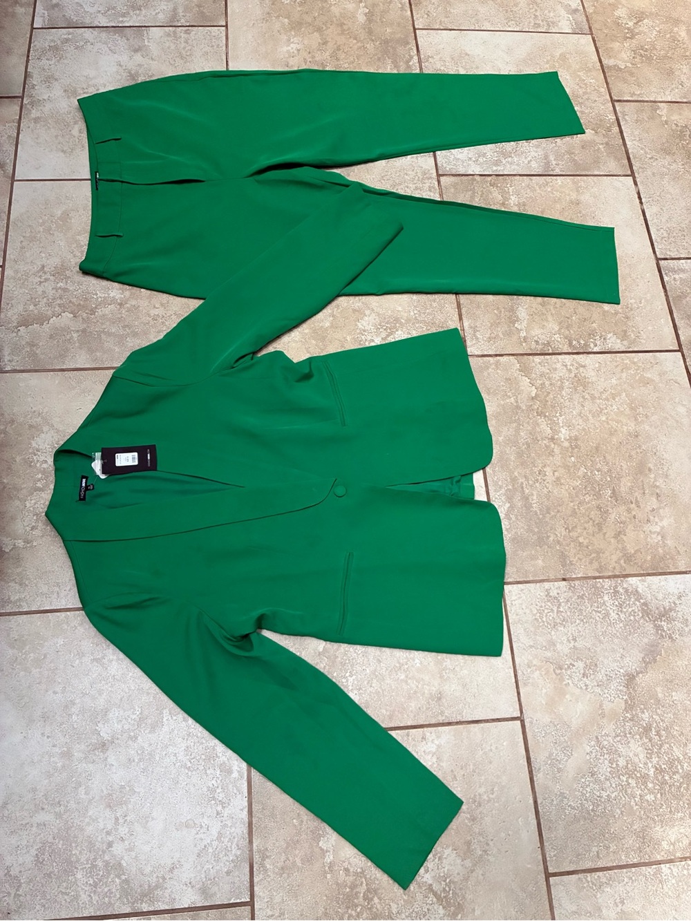 Fashion Nova Green Women's Tailored Pantsuit Set
